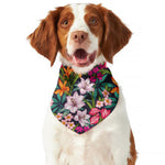 Tropical Flowers Pattern Print Dog Bandana