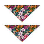 Tropical Flowers Pattern Print Dog Bandana