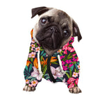 Tropical Flowers Pattern Print Dog Zip Up Hoodie