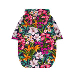 Tropical Flowers Pattern Print Dog Zip Up Hoodie