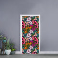 Tropical Flowers Pattern Print Door Sticker