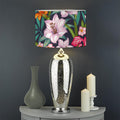 Tropical Flowers Pattern Print Drum Lamp Shade