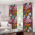 Tropical Flowers Pattern Print Extra Wide Grommet Curtains