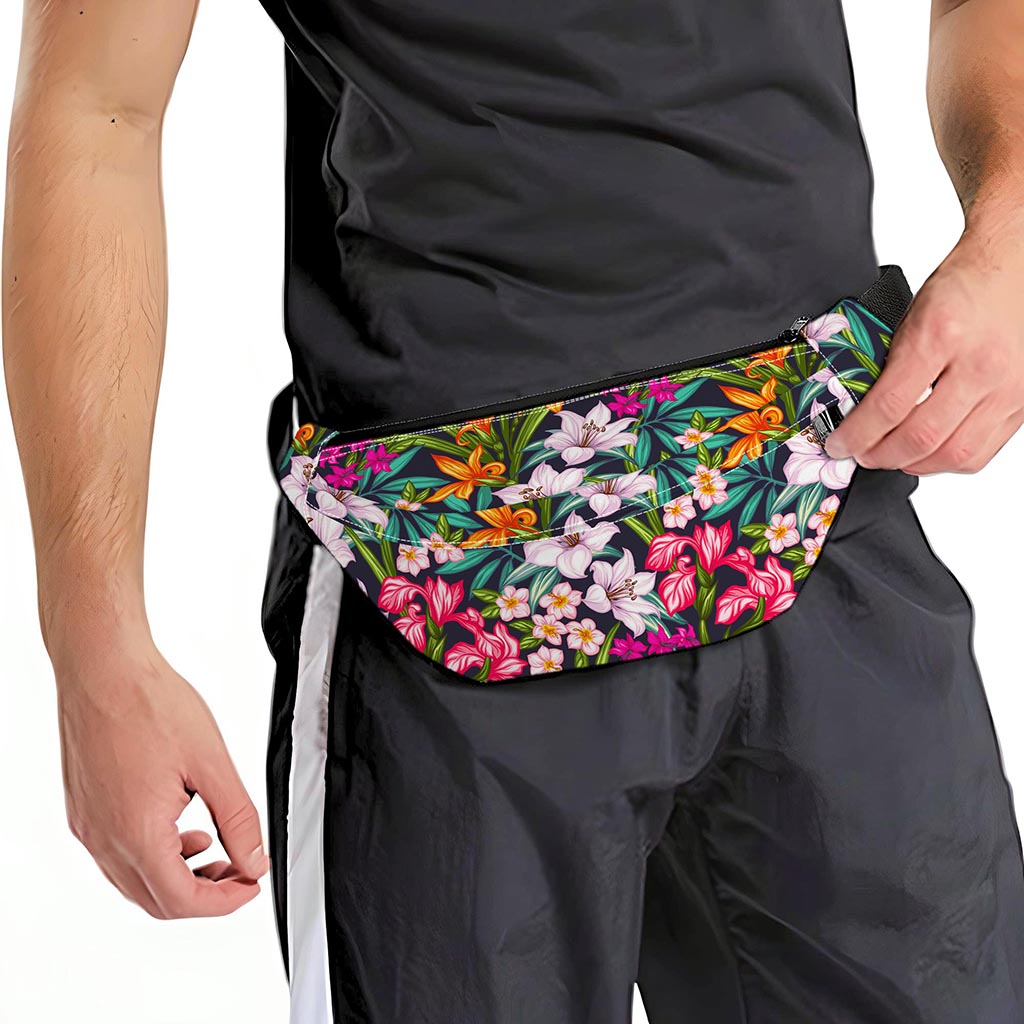 Tropical Flowers Pattern Print Fanny Pack
