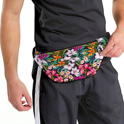 Tropical Flowers Pattern Print Fanny Pack