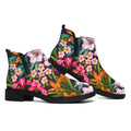 Tropical Flowers Pattern Print Flat Ankle Boots