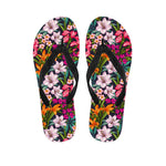 Tropical Flowers Pattern Print Flip Flops