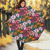 Tropical Flowers Pattern Print Foldable Umbrella