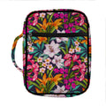 Tropical Flowers Pattern Print Front Pocket Bible Bag