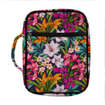 Tropical Flowers Pattern Print Front Pocket Bible Bag