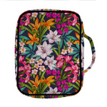 Tropical Flowers Pattern Print Front Pocket Bible Bag