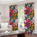 Tropical Flowers Pattern Print Grommet Curtains