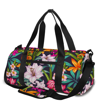 Tropical Flowers Pattern Print Gym Bag