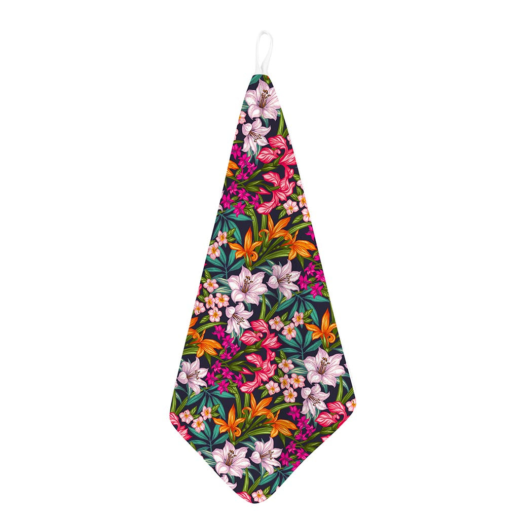 Tropical Flowers Pattern Print Hand Towel
