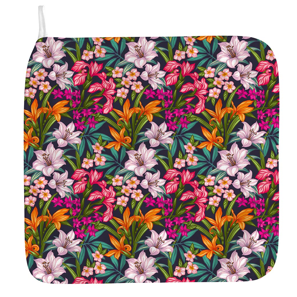 Tropical Flowers Pattern Print Hand Towel