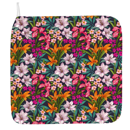 Tropical Flowers Pattern Print Hand Towel