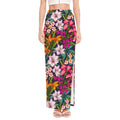 Tropical Flowers Pattern Print High Slit Maxi Skirt