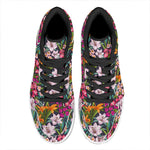 Tropical Flowers Pattern Print High Top Leather Sneakers