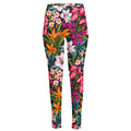 Tropical Flowers Pattern Print High-Waisted Pocket Leggings