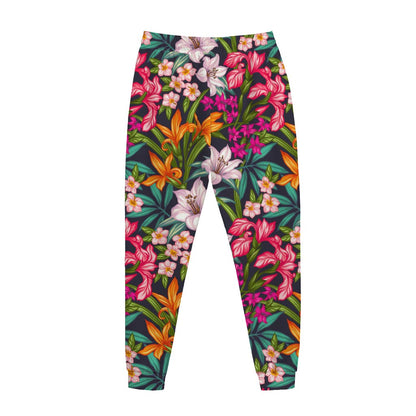 Tropical Flowers Pattern Print Jogger Pants