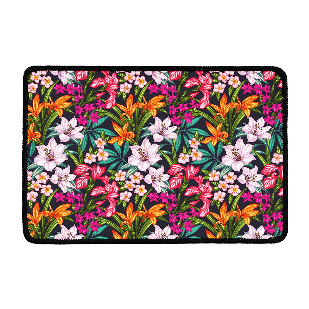 Tropical Flowers Pattern Print Kitchen Mat