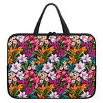 Tropical Flowers Pattern Print Laptop Sleeve With Handle