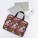 Tropical Flowers Pattern Print Laptop Sleeve With Handle
