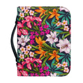 Tropical Flowers Pattern Print Leather Bible Cover