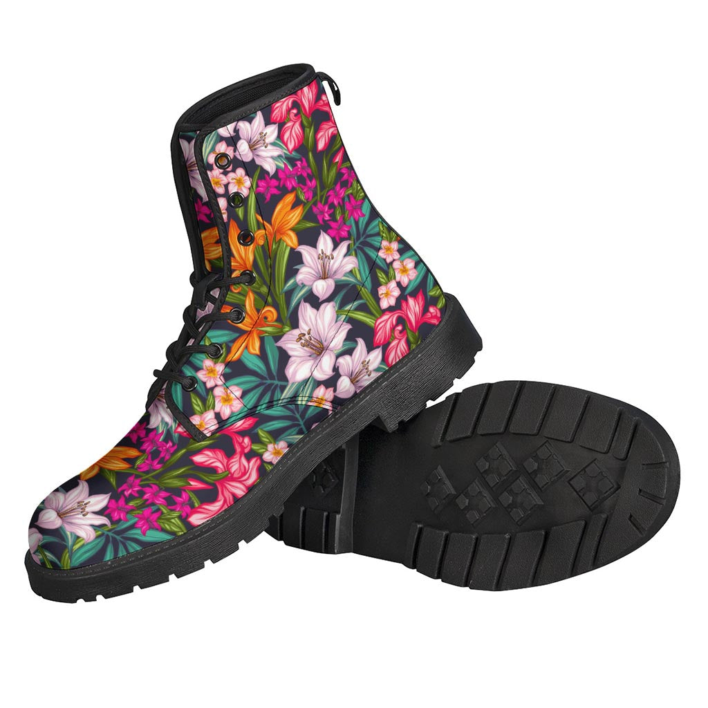 Tropical Flowers Pattern Print Backpack