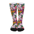 Tropical Flowers Pattern Print Long Socks