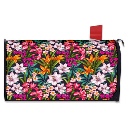 Tropical Flowers Pattern Print Mailbox Cover
