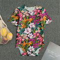 Tropical Flowers Pattern Print Men's Bodysuit