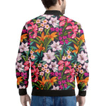Tropical Flowers Pattern Print Men's Bomber Jacket