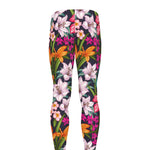 Tropical Flowers Pattern Print Men's leggings