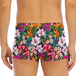 Tropical Flowers Pattern Print Men's Short Boxer Briefs