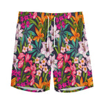 Tropical Flowers Pattern Print Men's Sports Shorts