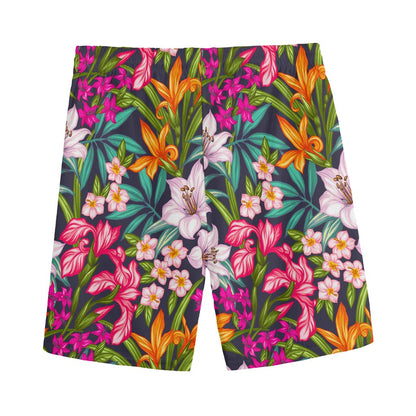 Tropical Flowers Pattern Print Men's Sports Shorts