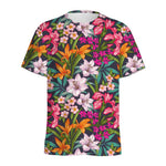 Tropical Flowers Pattern Print Men's Sports T-Shirt