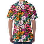 Tropical Flowers Pattern Print Men's Velvet T-Shirt