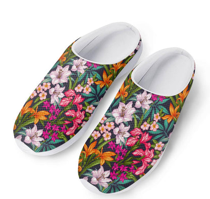 Tropical Flowers Pattern Print Mesh Casual Shoes
