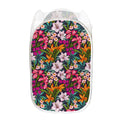 Tropical Flowers Pattern Print Mesh Laundry Hamper