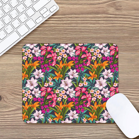 Tropical Flowers Pattern Print Mouse Pad
