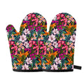 Tropical Flowers Pattern Print Oven Mitts