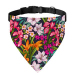 Tropical Flowers Pattern Print Over The Collar Dog Bandana