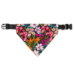 Tropical Flowers Pattern Print Over The Collar Dog Bandana