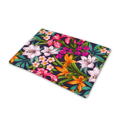 Tropical Flowers Pattern Print Pet Cooling Mat Cover