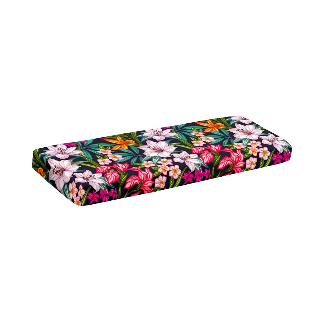 Tropical Flowers Pattern Print Piano Keyboard Cover