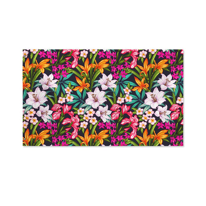 Tropical Flowers Pattern Print Polyester Flag