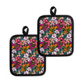 Tropical Flowers Pattern Print Pot Holders