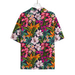 Tropical Flowers Pattern Print Rayon Hawaiian Shirt